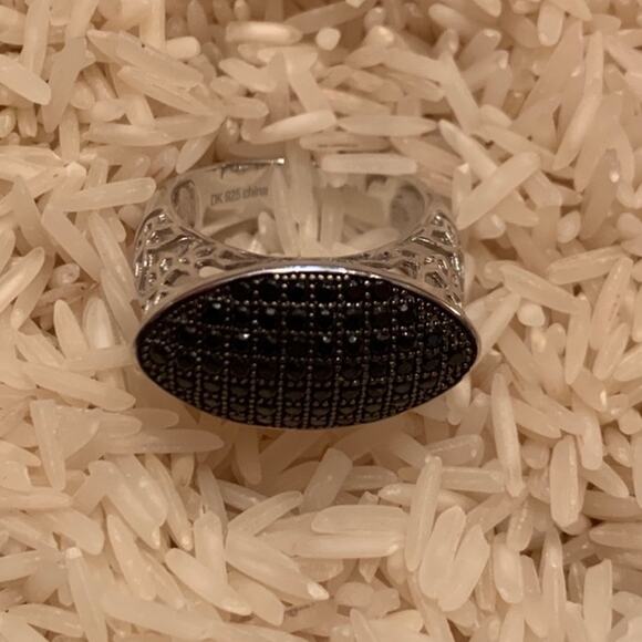 Sterling Silver and Black Obsidian Ring - Picture 1 of 5